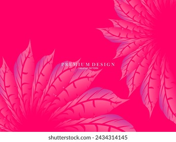 Pink feather premium background. Abstract dynamic composition. Modern vector feather illustration.