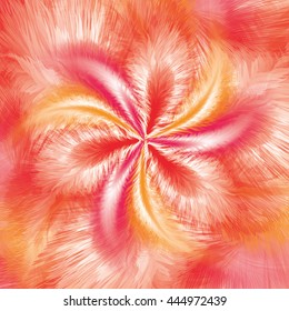 Pink Feathers Pattern, Ornament. Vector Illustration