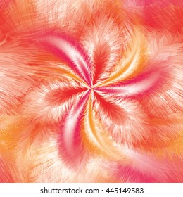 Pink Feathers Seamless Pattern, Ornament Vector Illustration