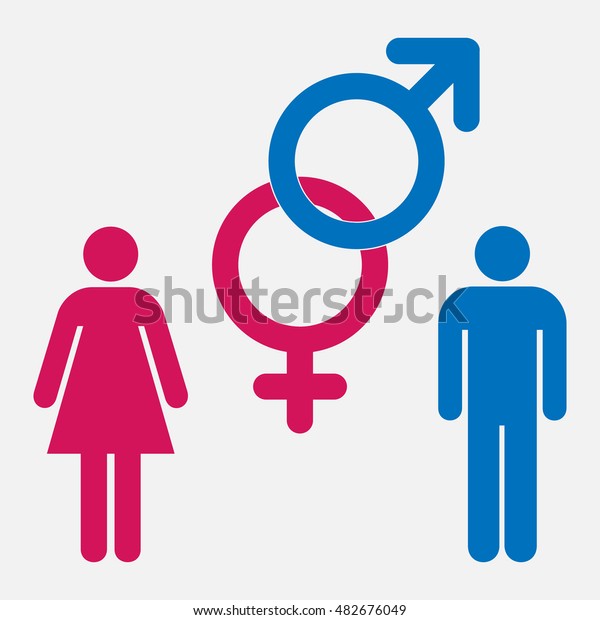 Pink Female Blue Male Symbols Set Stock Vector (Royalty Free) 482676049