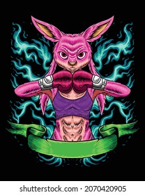 Pink Female Bunny Boxer Champion