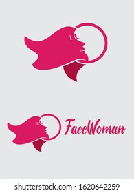 pink female face logo suitable for boutique companies or beauty salons