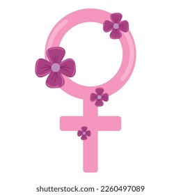 pink female gender girl power icon isolated