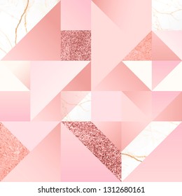 Pink feminine geometric background vector