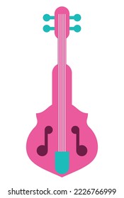 pink fiddle instrument musical icon