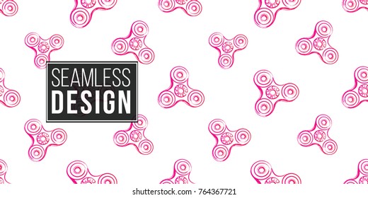 pink fidget spinner. Vector hand drawn fashion illustration on white background in watercolor style