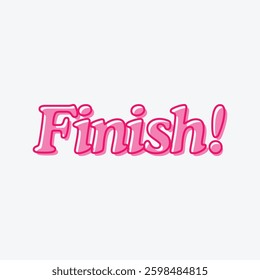 Pink Finish Text, Typography Design