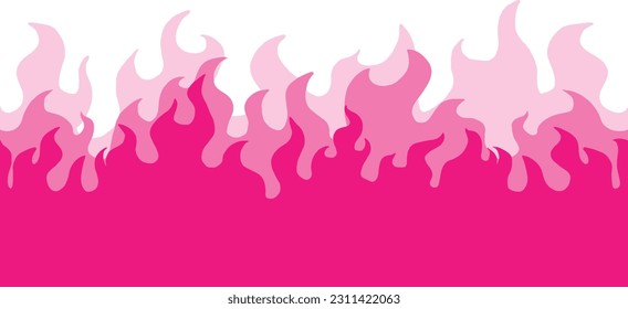 Pink Fire flame in cartoon simple style.