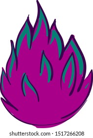 Pink fire, illustration, vector on white background.