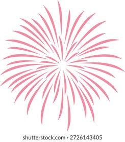 Icono de explosión de fuegos artificiales rosa aislado sobre fondo blanco para la celebración de vacaciones y el diseño del festival