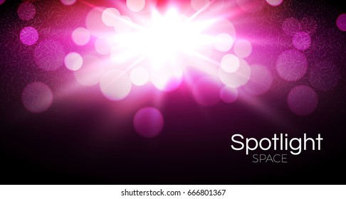 Pink Firework. Colorful Glamour Explosion. Shining Stars. Light Effect. Vector illustration