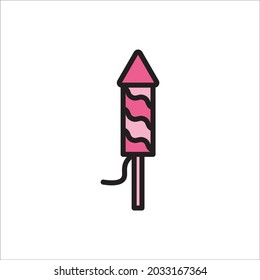 Pink Firework Icon Vector Illustration