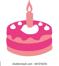 Pink first birthday cake