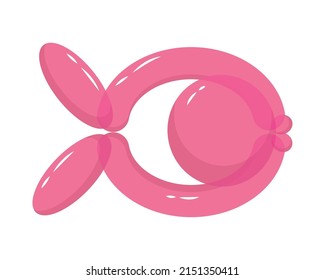 icono de globo de pez rosa sobre fondo blanco