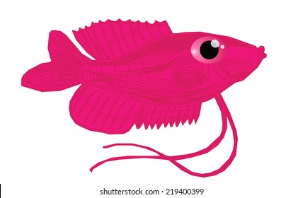 pink fish cartoon