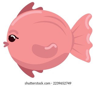 pink fish icon isolated style