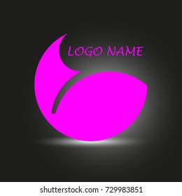 Pink fish as logo or emblem. Vector illustration EPS10