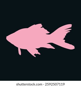 Pink Fish Silhouette on Dark Background