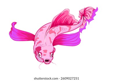 pink fish vector illustration without background