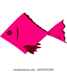 pink fish, water animal, isolated on white background, marine wildlife, underwater animal