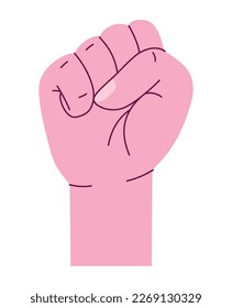 pink fist illustration over white