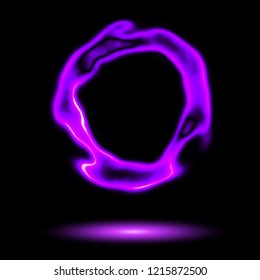 Pink Flame Ring - Cold Nonthermal Plasma Ball  - Abstract Shining Plasm Background 

