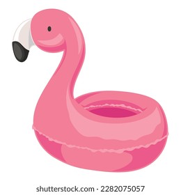 Pink flamengo shaped float over white