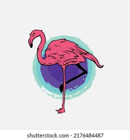 rosafarbene Flamingo Bird Design Vektorgrafik-Illustration