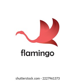 Pink flamingo bird logo design that fits your business.