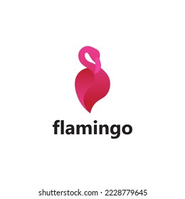 Pink flamingo bird logo design that fits your business.