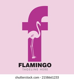 Pink Flamingo Bird Logo for various purposes