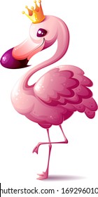 Pink Flamingo in a crown.