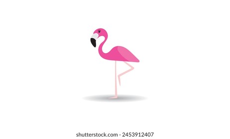 Pink Flamingo cute cartoon, suitable for coloring book