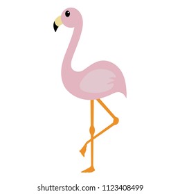 Pink Flamingo - Cute light pink flamingo illustration isolated on white background