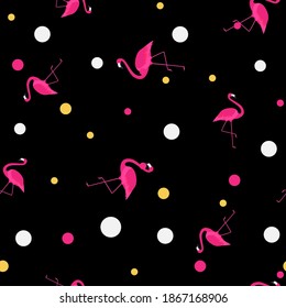 Ilustración EPS10 del vector de fondo de patrón transparente de color rosa de flamenco