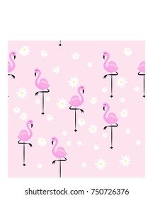pink flamingo cute vector design pattern background