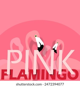 Pink Flamingo Day event banner. Beautiful flamingo animals with bold text on pink background to celebrate on June 23rd