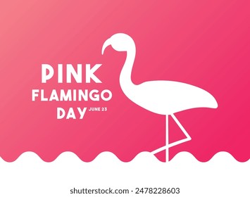 Pink Flamingo Day. June 23. Gradient background. Eps 10.