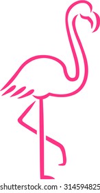 Pink Flamingo drawn lines