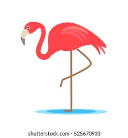 Pink flamingo. flat vector illustration isolate on a white background. easy to use