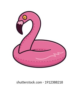 Pink Flamingo floater isolated  vector illustration for  Pink Flamingo Day on June 23. Swimming aid color symbol.