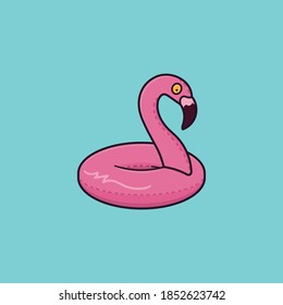 Pink Flamingo floater vector illustration for  Pink Flamingo Day on June 23. Swimming aid color symbol.