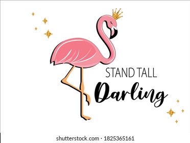 pink flamingo with golden glitter crown and stars bright sprinkle positive quote flower margarita 
mariposa
stationery,mug,t shirt,phone case fashion slogan  style spring summer sticker and etc 