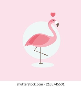 Pink Flamingo Icon Flat Design