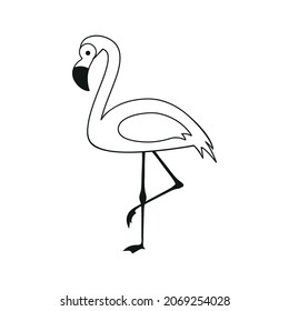 Juego de vectores de icono Flamingo rosa. Colección de señas de ilustraciones de la Corona de Flamingo rosa. Símbolo o logotipo de animal tropical.