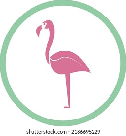 Pink Flamingo Icon Vector Symbol