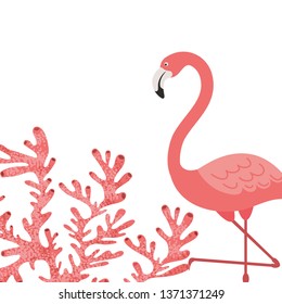 pink flamingo isolated icon