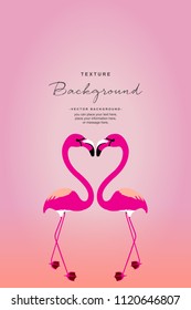 Pink Flamingo isolated on liquid Marbled background Vector