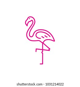 pink flamingo, line style, icon vector