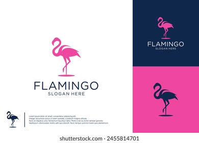 pink flamingo logo, for natural beauty, business company, logo design template.